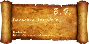 Baracska István névjegykártya